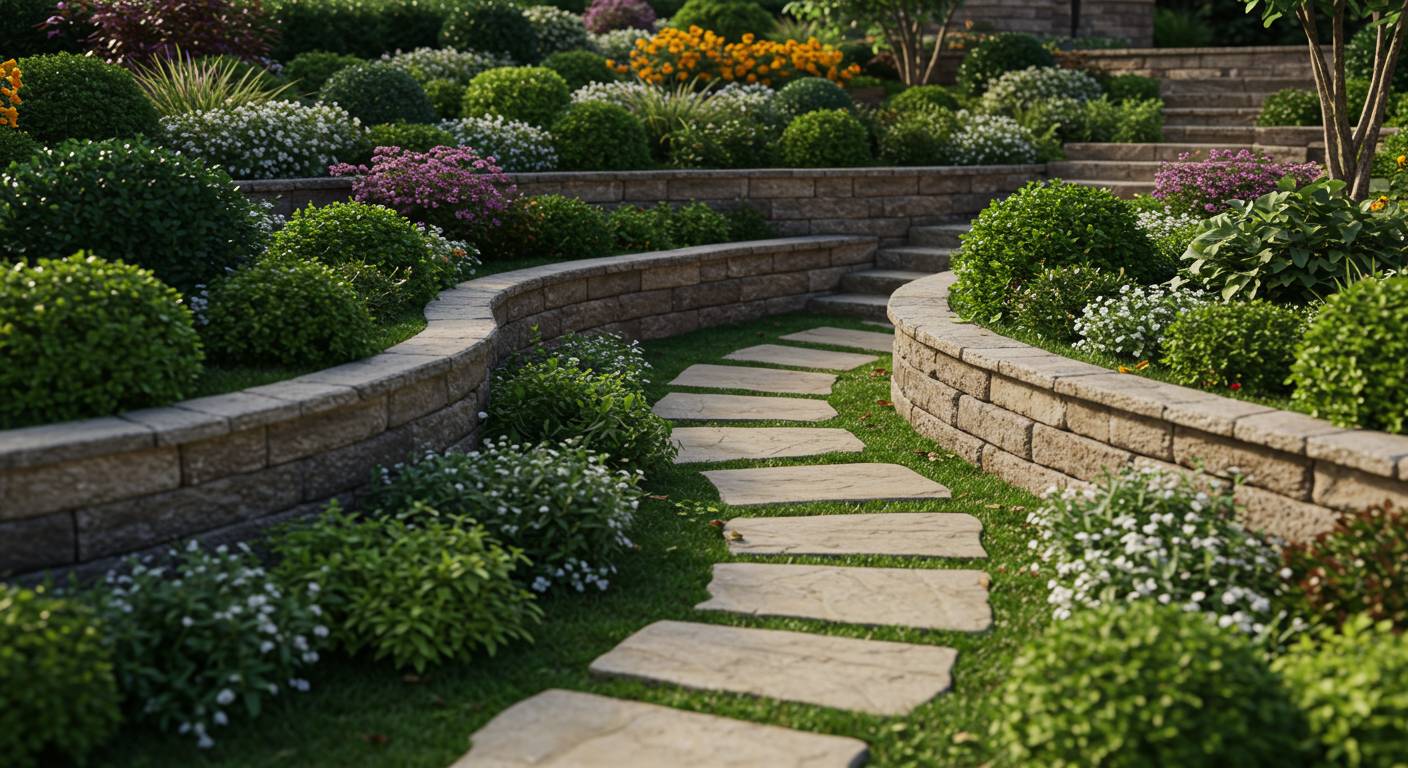 Террасирование и установка садовых дорожек