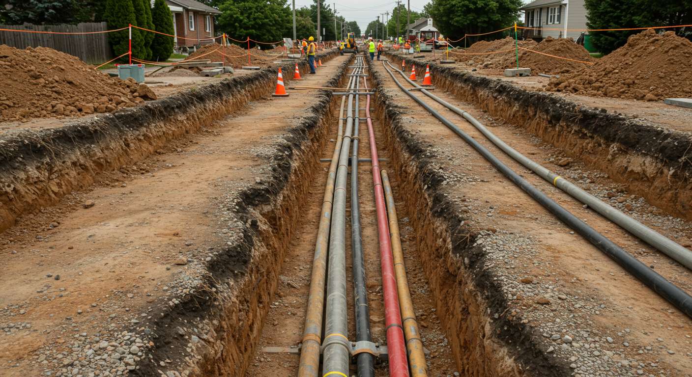 Траншеи для распределительных сетей газа