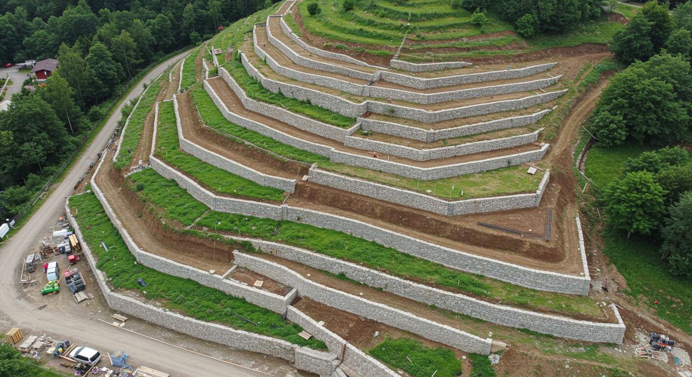 Террасирование и планировка склонов под застройку