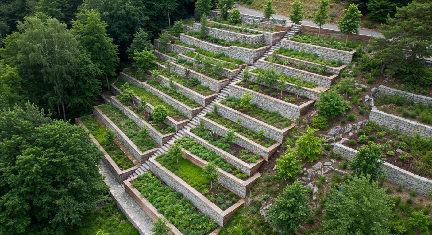 Террасирование и дизайнерские решения для склона