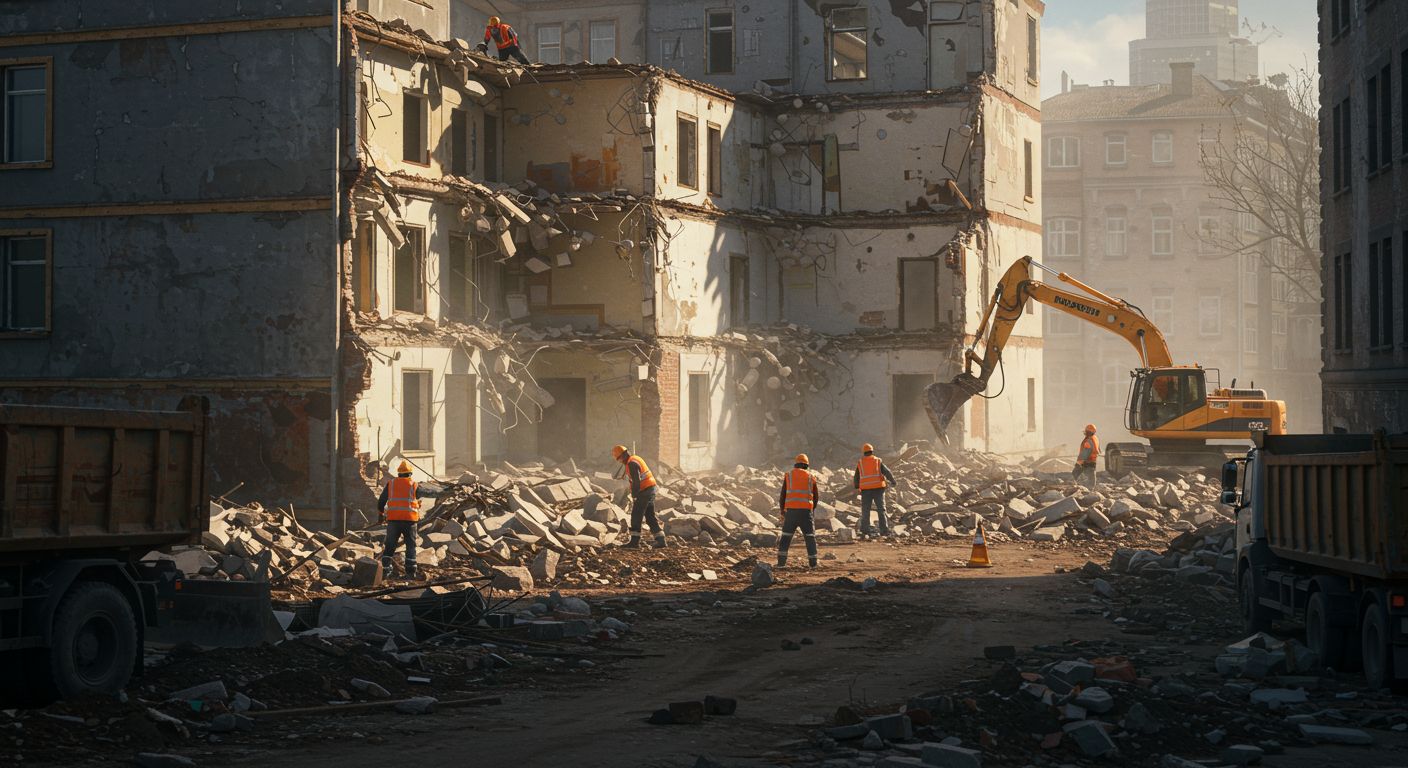Демонтаж ненужных объектов и зданий