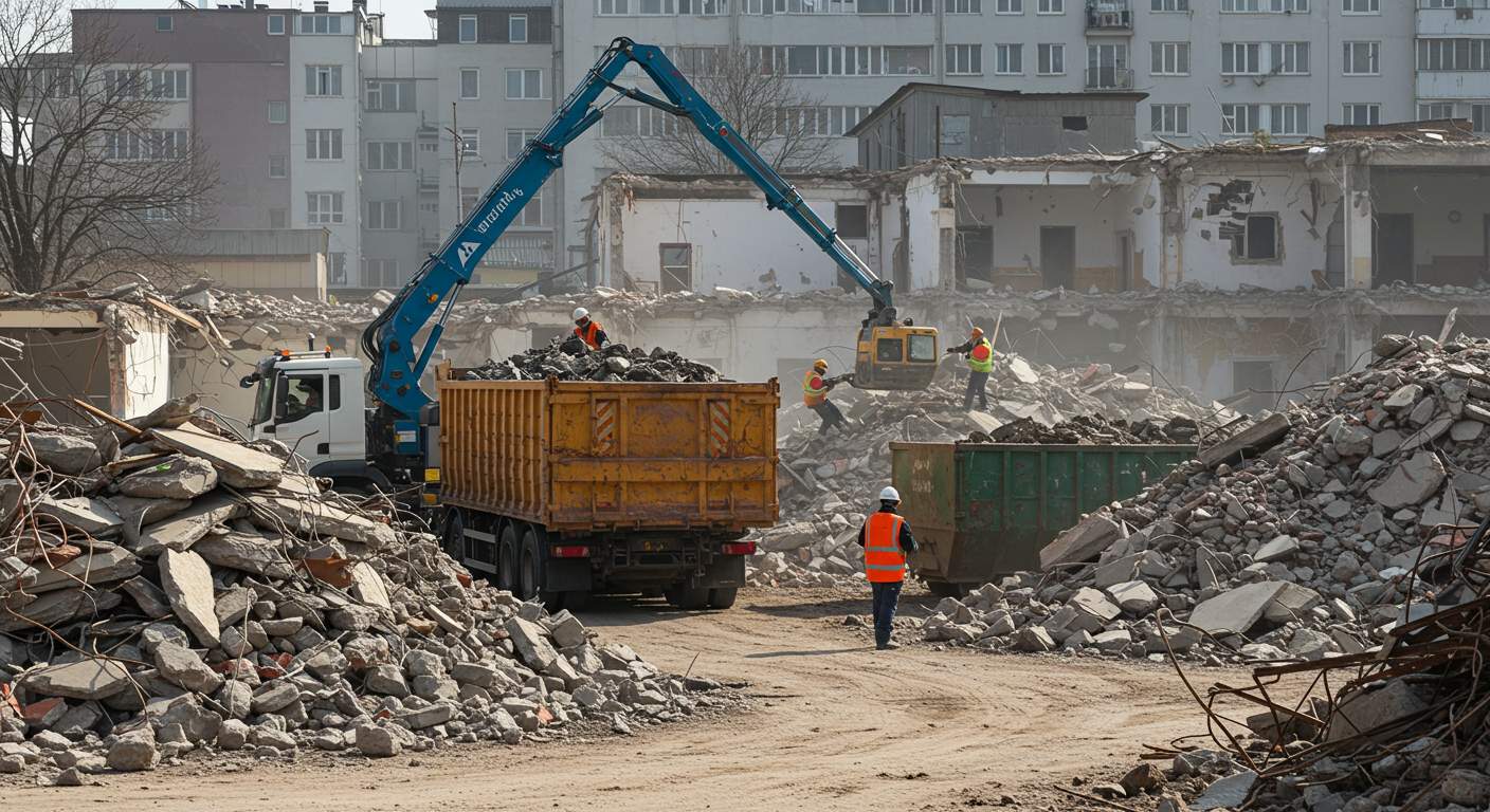 Вывоз строительного мусора после демонтажа